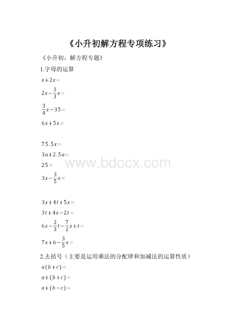 《小升初解方程专项练习》.docx_第1页