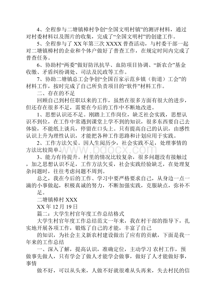 大学生村官年度工作总结格式.docx_第2页