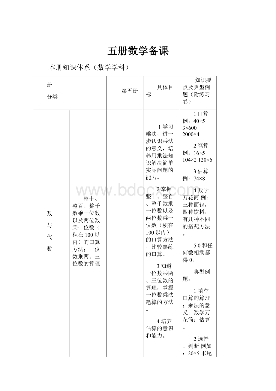 五册数学备课.docx