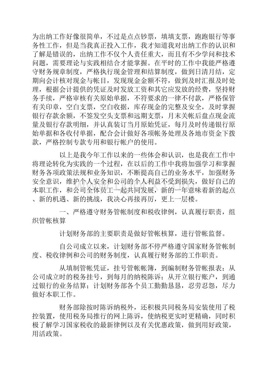 财务部出纳工作总结最新.docx_第2页