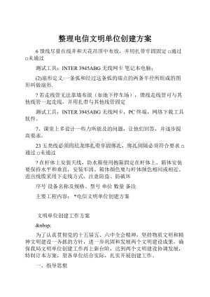 整理电信文明单位创建方案.docx