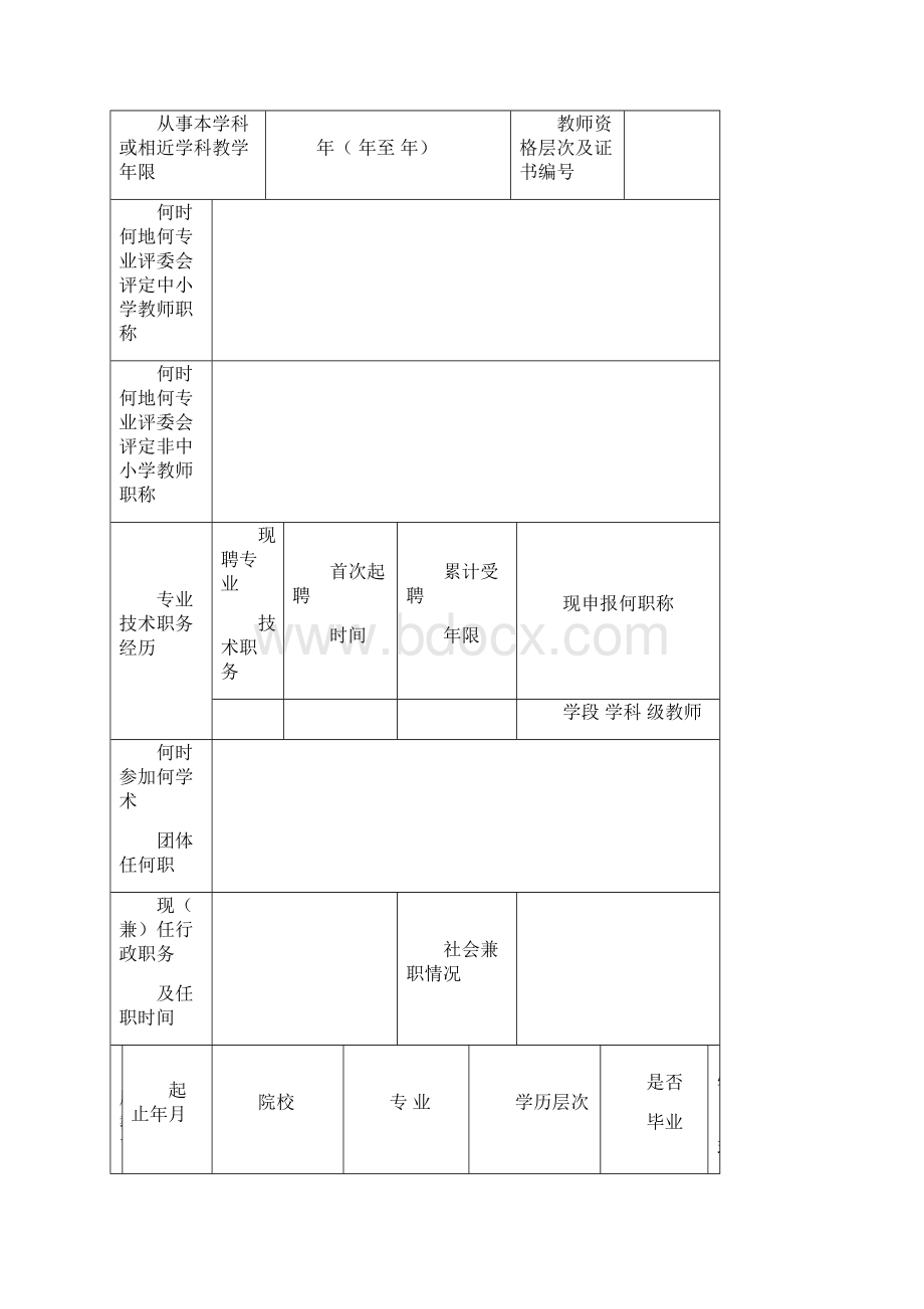 最新广东省中小学教师职称评审申报表.docx_第2页