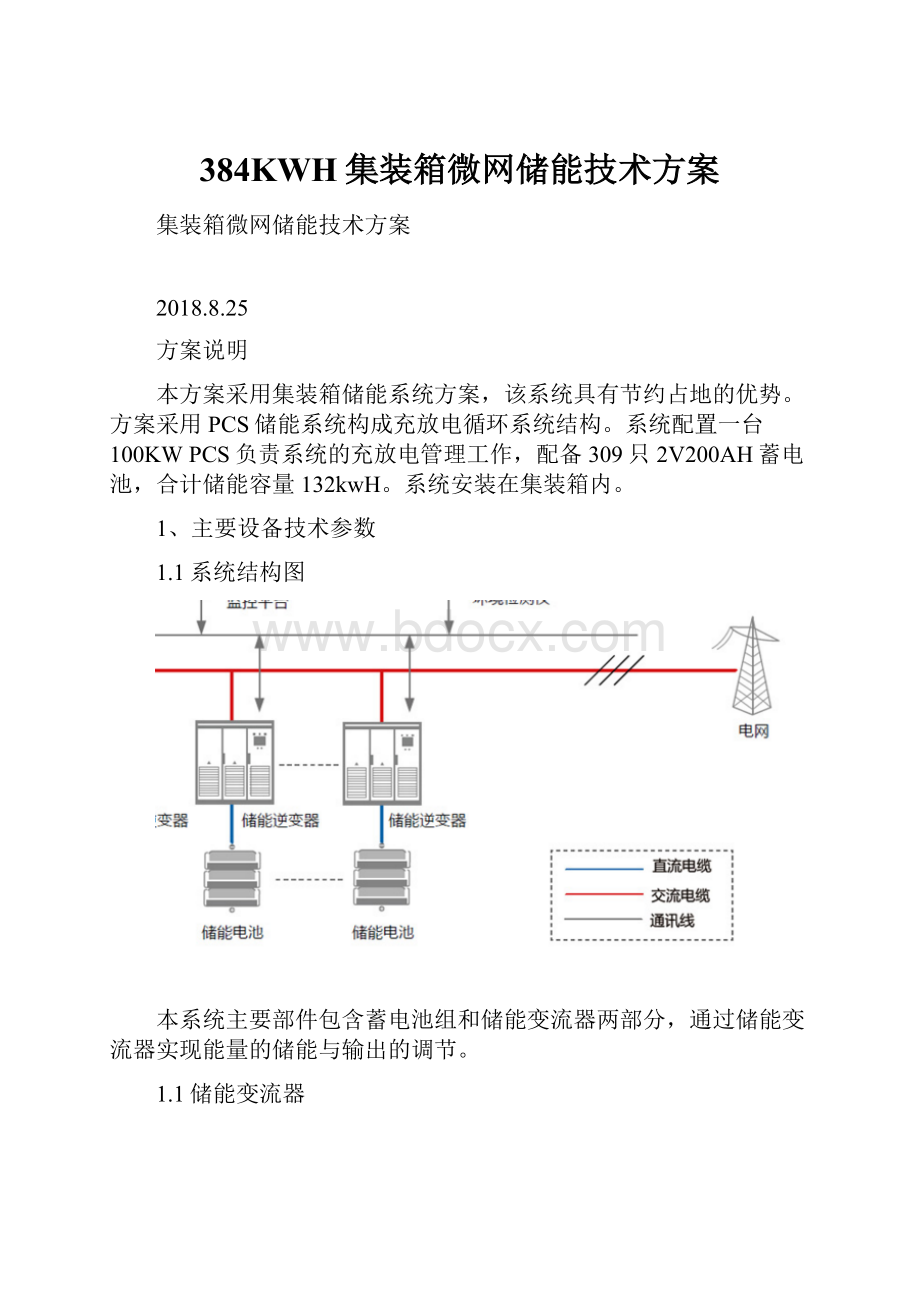 384KWH集装箱微网储能技术方案.docx