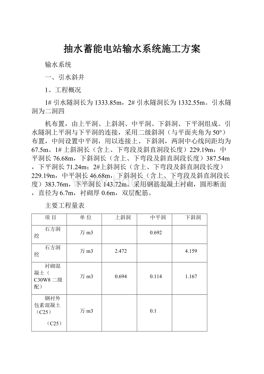 抽水蓄能电站输水系统施工方案.docx_第1页