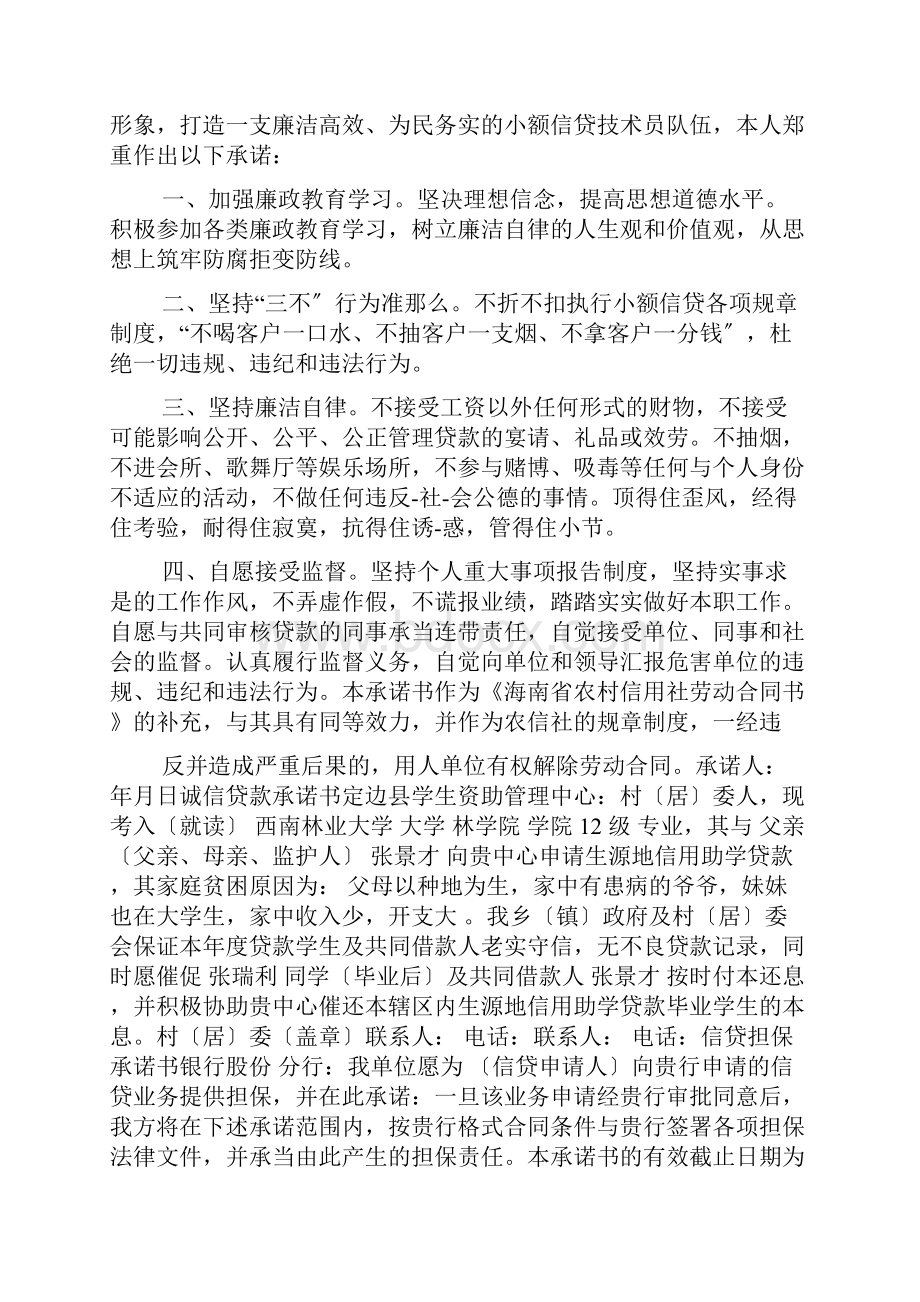 信贷承诺书共7篇.docx_第2页