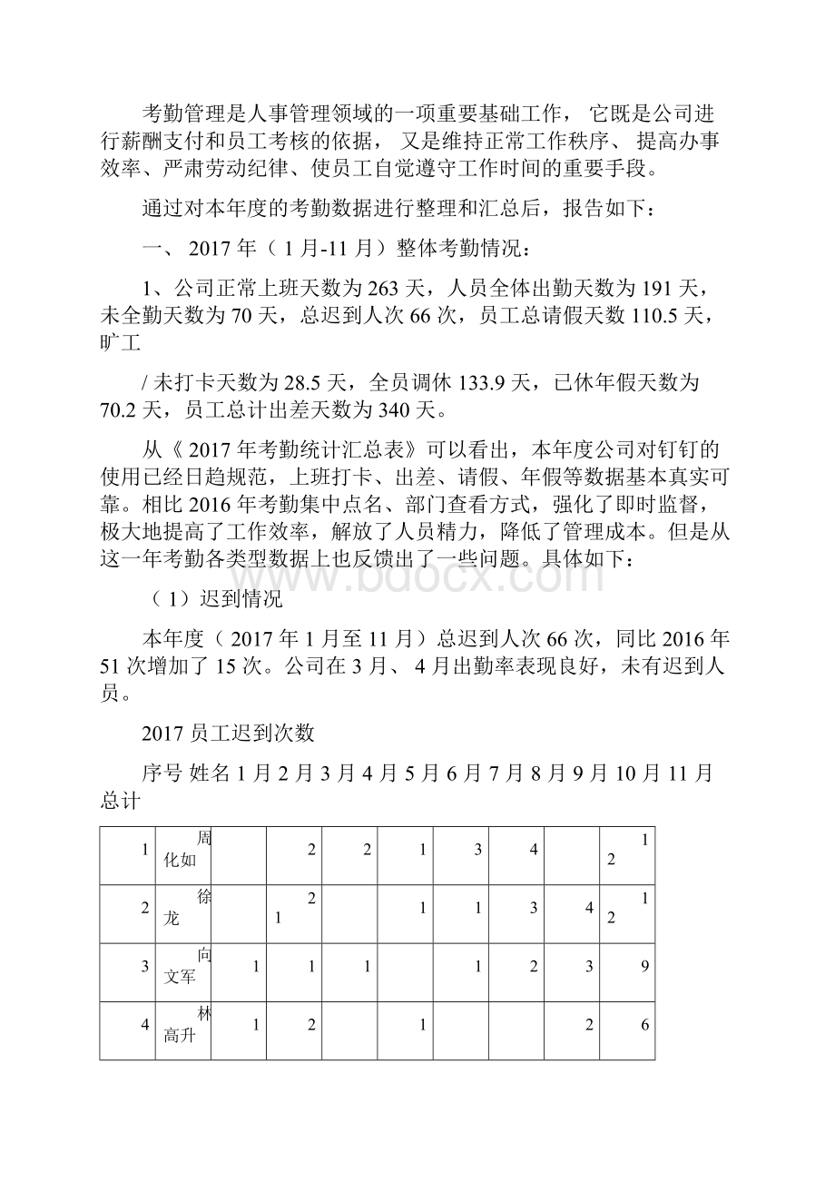 度考勤总结汇总和分析改进报告.docx_第3页