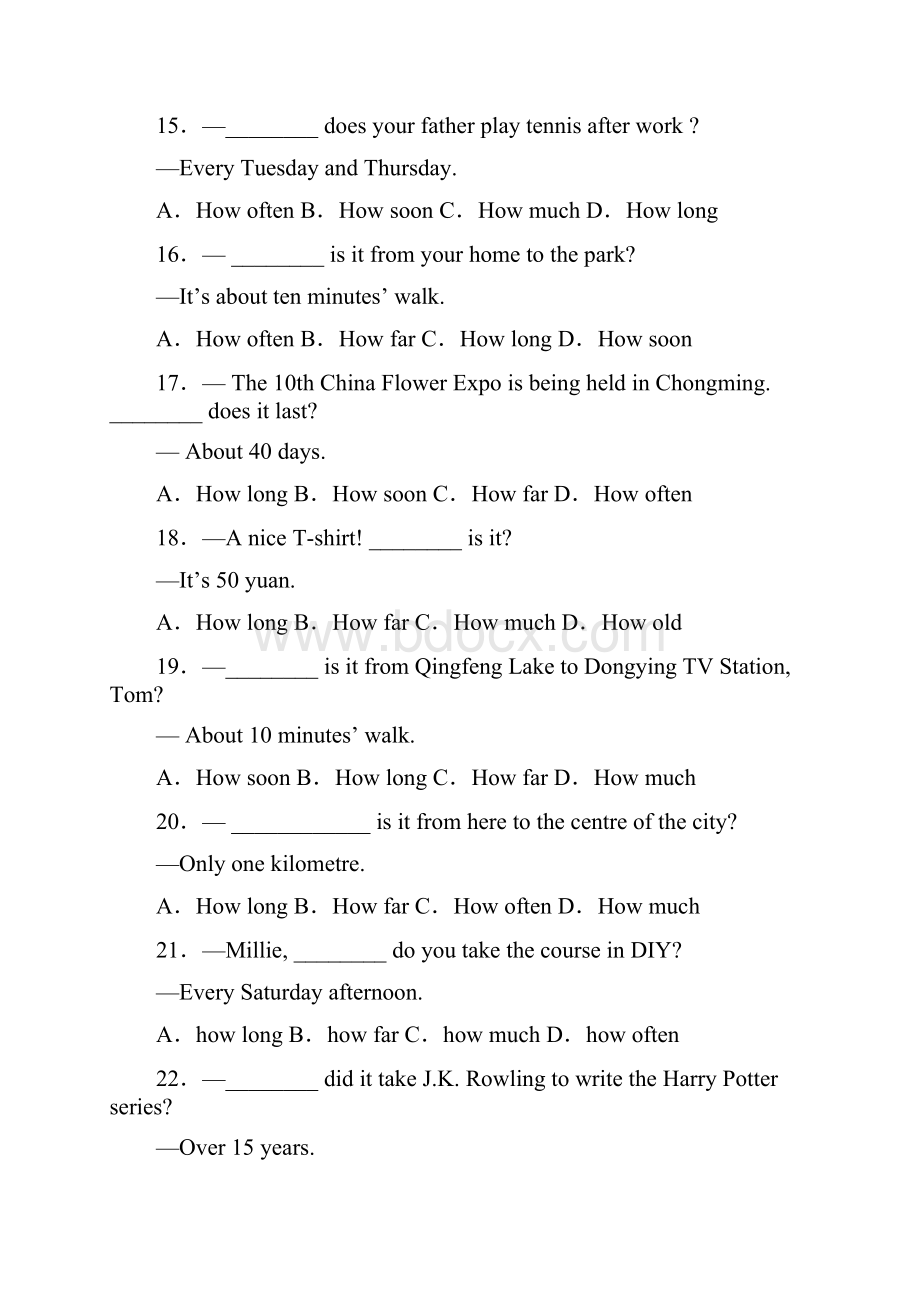 英语完整版特殊疑问词专项练习附答案.docx_第3页