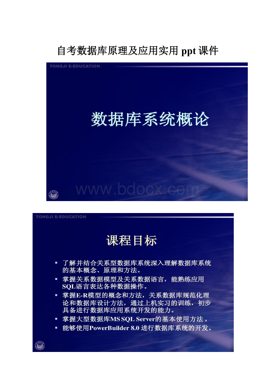 自考数据库原理及应用实用ppt课件.docx_第1页