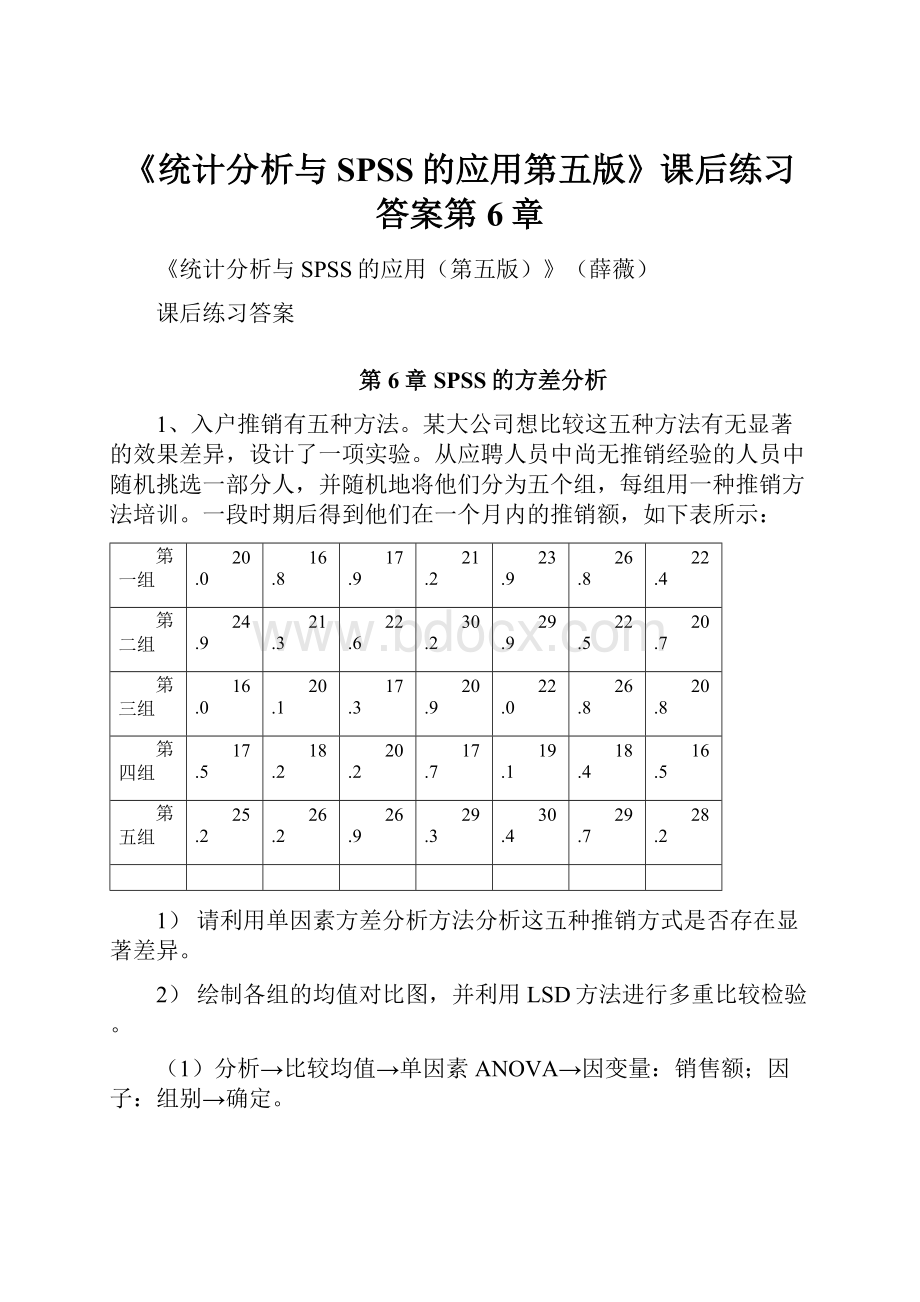 《统计分析与SPSS的应用第五版》课后练习答案第6章.docx_第1页