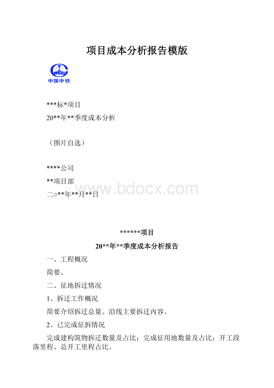 项目成本分析报告模版.docx