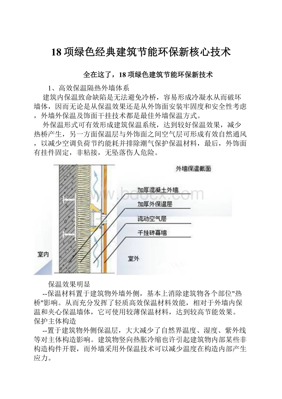 18项绿色经典建筑节能环保新核心技术.docx