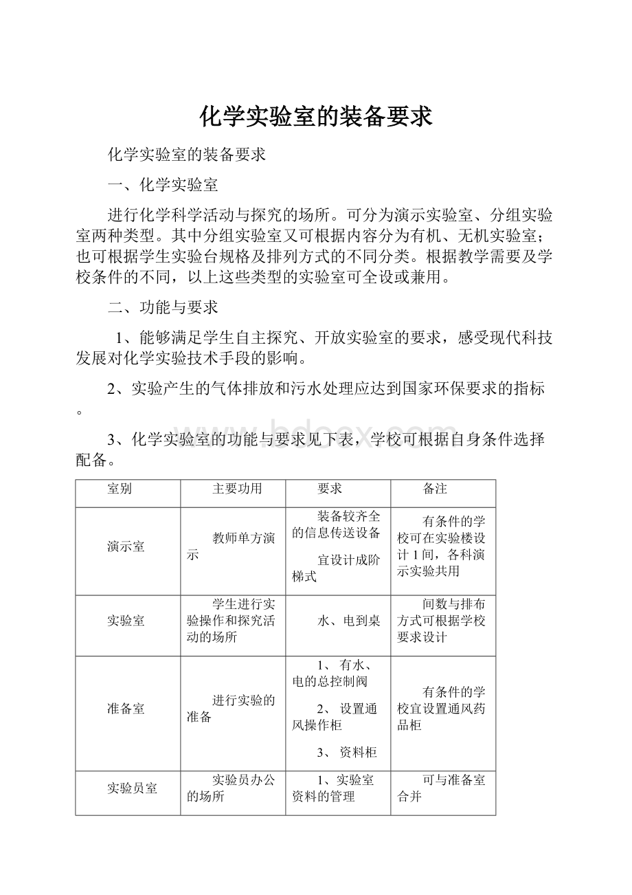 化学实验室的装备要求.docx