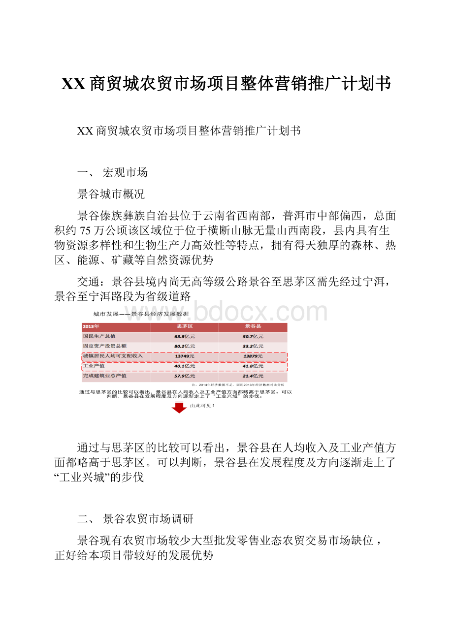 XX商贸城农贸市场项目整体营销推广计划书.docx_第1页