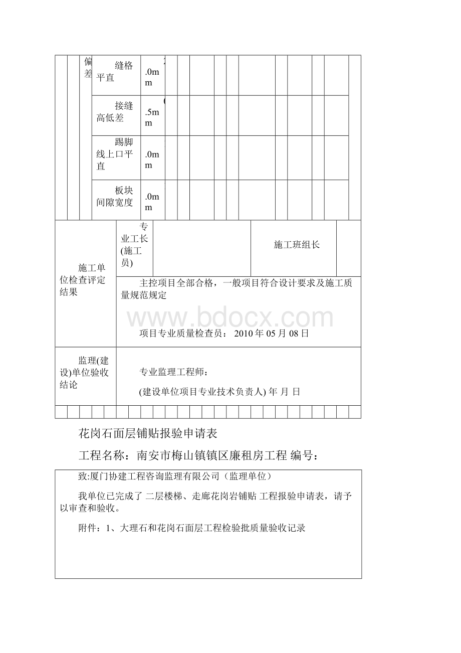 楼梯大理石和花岗石面层工程检验批质量验收记录.docx_第3页