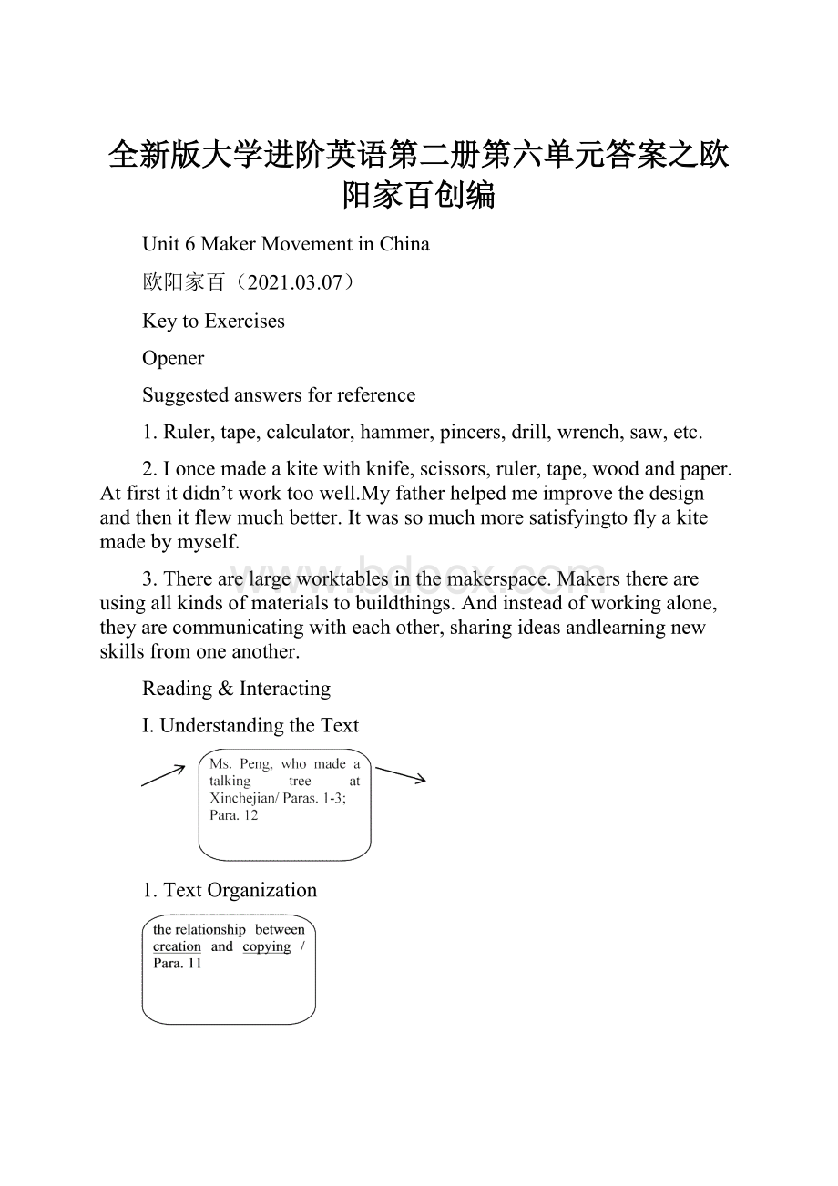 全新版大学进阶英语第二册第六单元答案之欧阳家百创编.docx