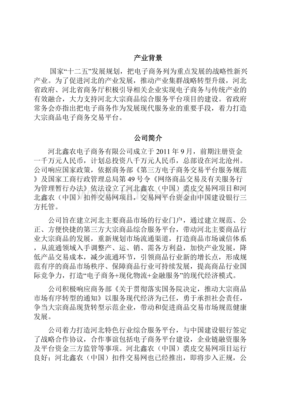 大宗商品电子商务综合服务平台项目策划书.docx_第2页