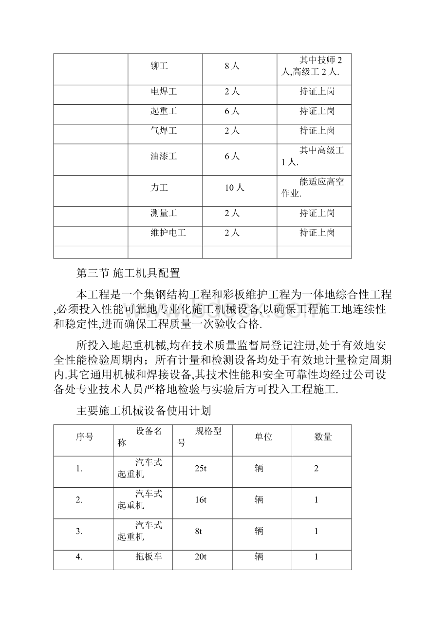 门式刚架厂房施工实施技术方案书.docx_第3页