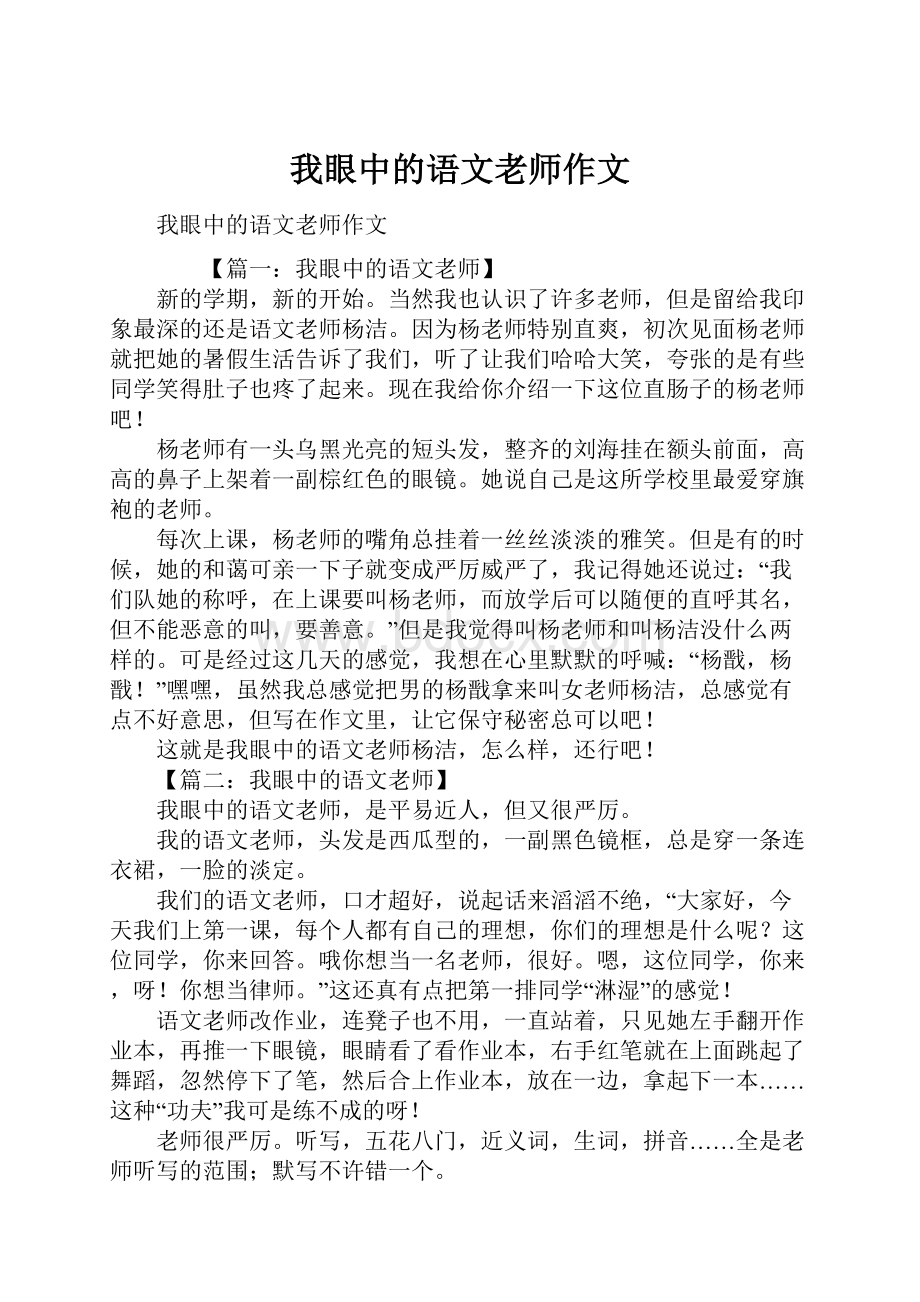 我眼中的语文老师作文.docx