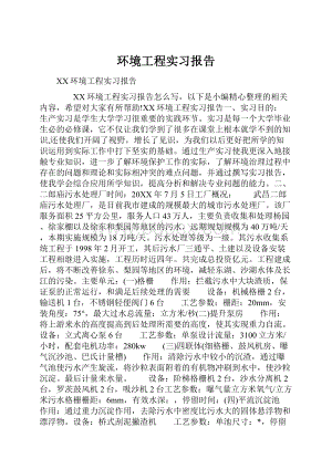 环境工程实习报告.docx