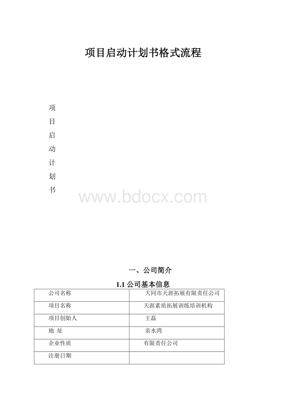 项目启动计划书格式流程.docx