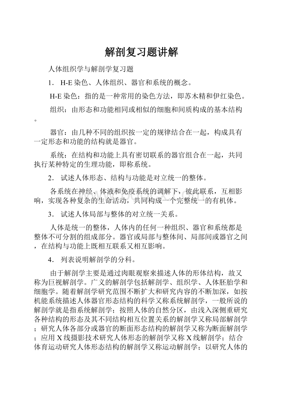 解剖复习题讲解.docx