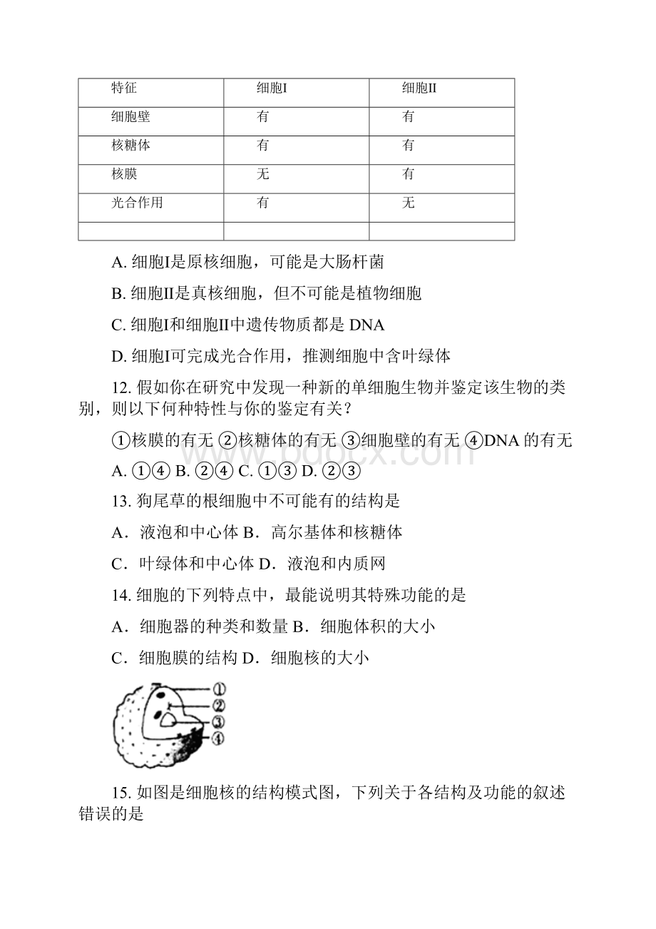 精品学年高一生物上学期期中试题新 版新人教版1.docx_第3页