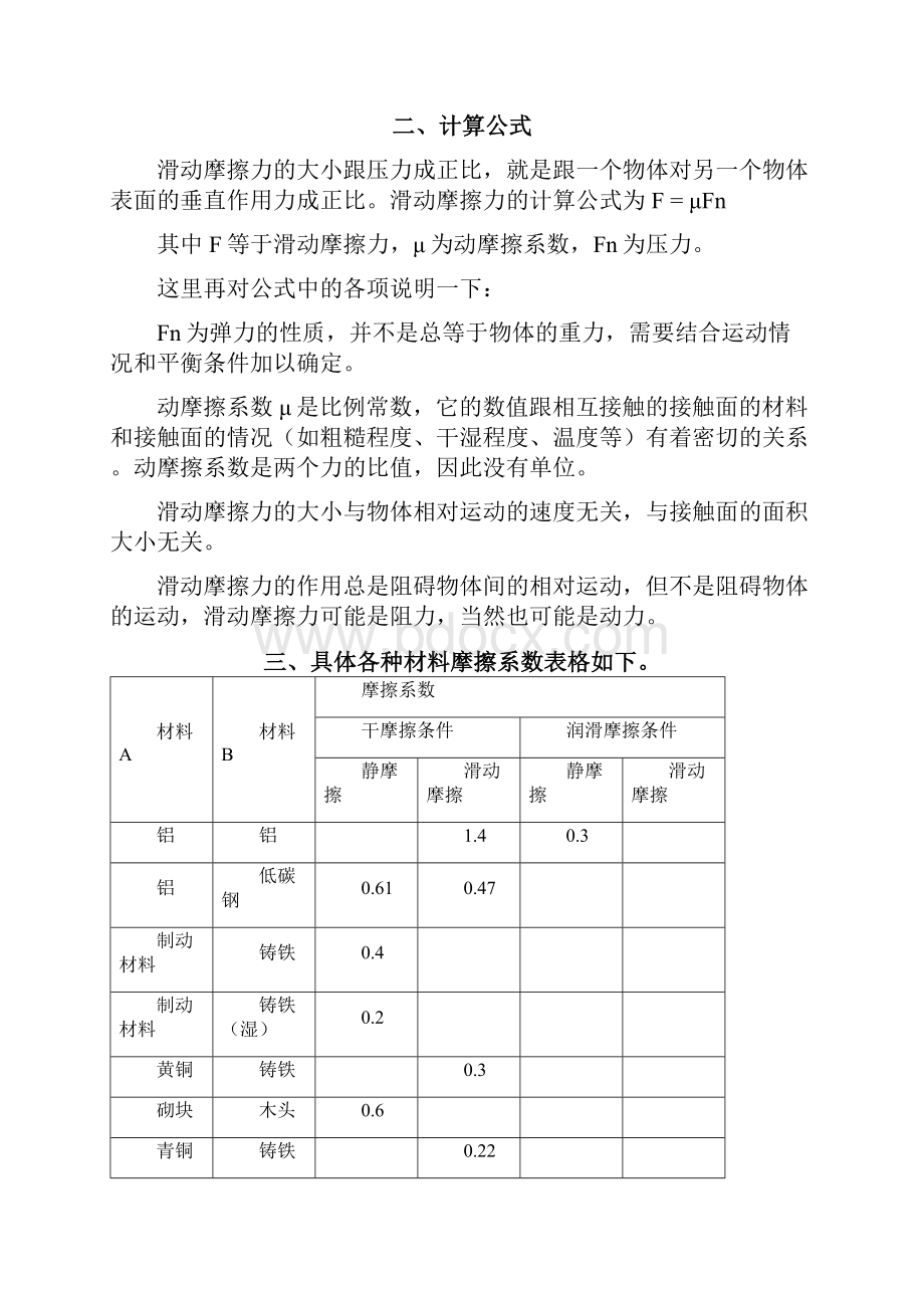 各种材料摩擦系数表大全正式版.docx_第2页