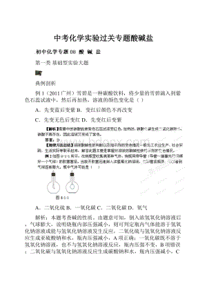 中考化学实验过关专题酸碱盐.docx