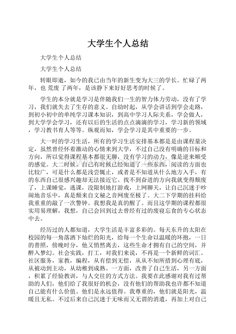 大学生个人总结.docx