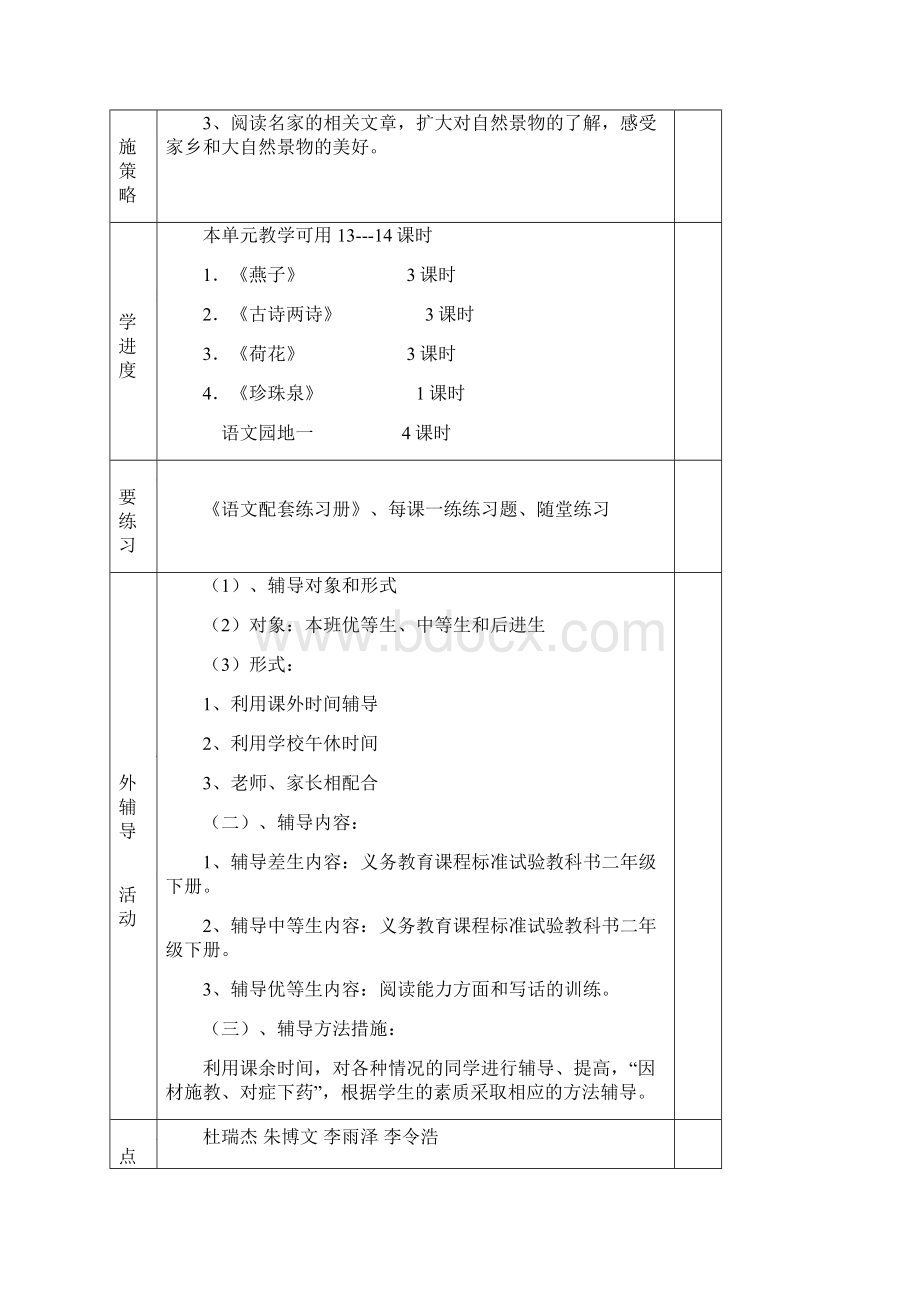 人教版小学三年级语文下册第一单元集体备课活动记录.docx_第3页