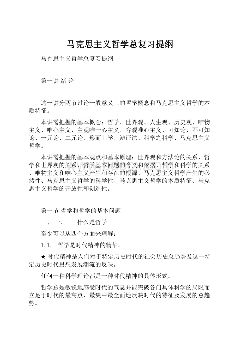 马克思主义哲学总复习提纲.docx_第1页