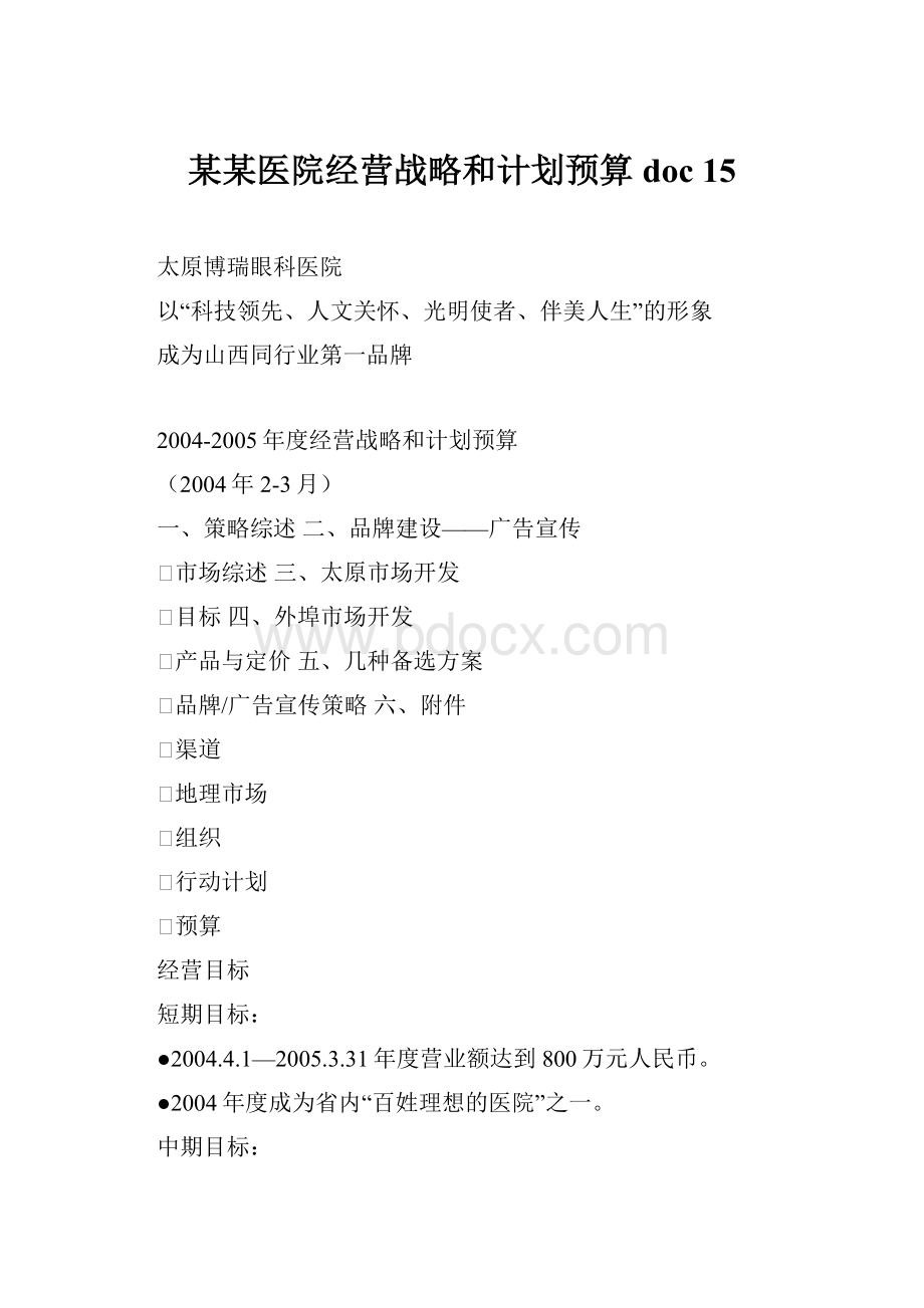 某某医院经营战略和计划预算doc 15.docx_第1页