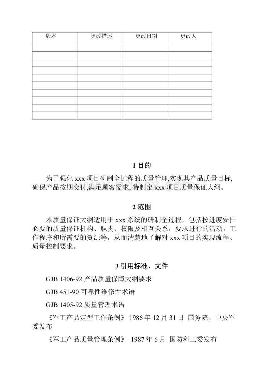 质量保证大纲模板.docx_第2页