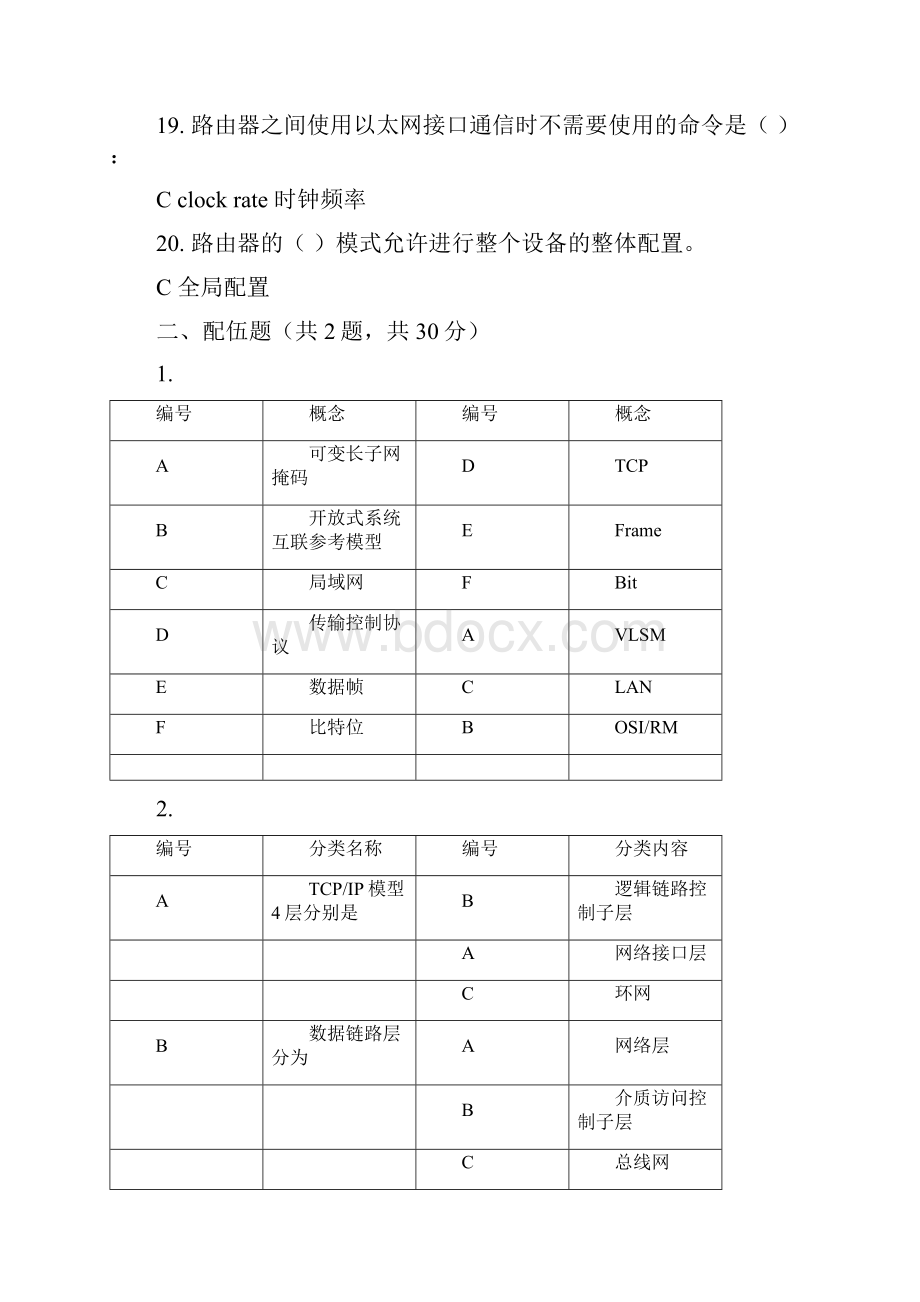 国家开放大学电大《计算机组网技术》机考5套题库及答案三.docx_第3页