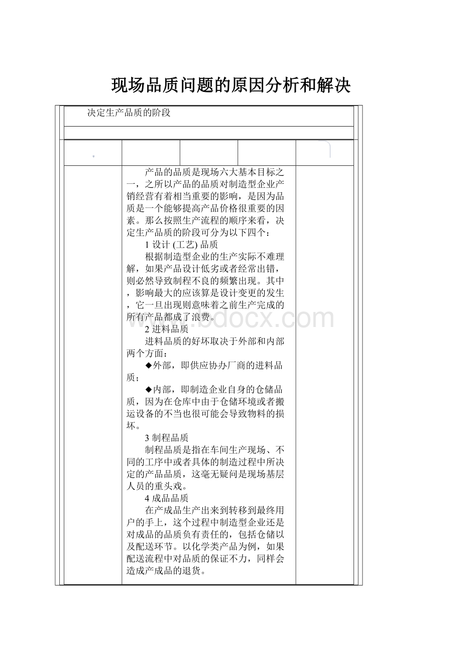 现场品质问题的原因分析和解决.docx