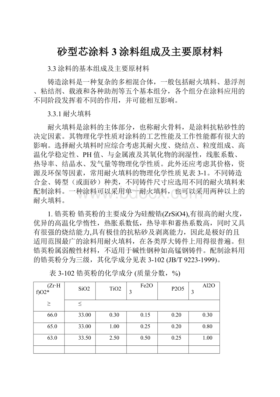 砂型芯涂料3涂料组成及主要原材料.docx