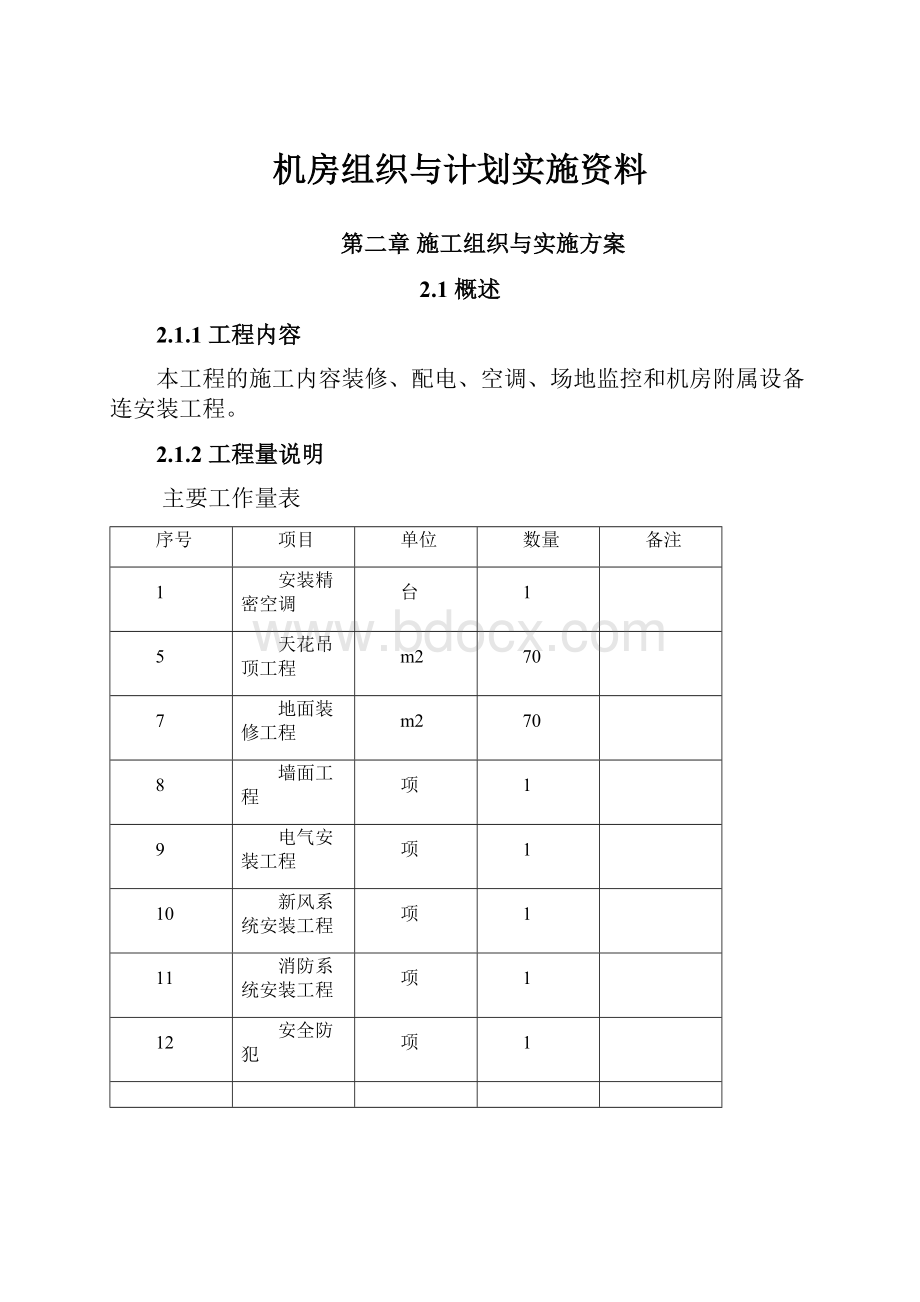 机房组织与计划实施资料.docx