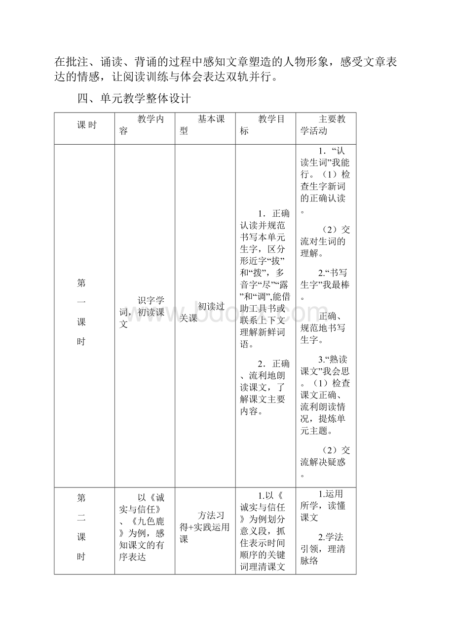 苏教版语文四年级上册第六单元整组教学设计.docx_第2页