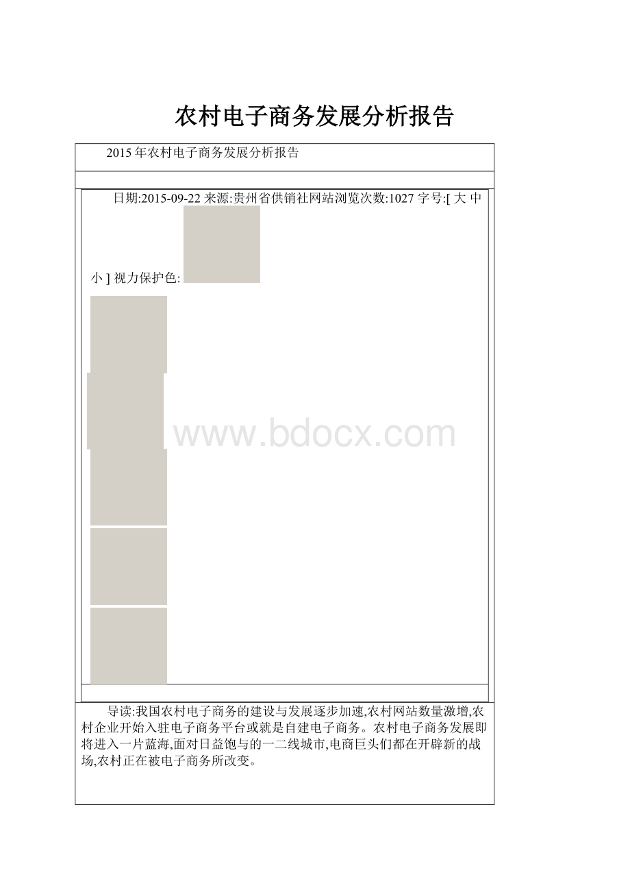 农村电子商务发展分析报告.docx_第1页