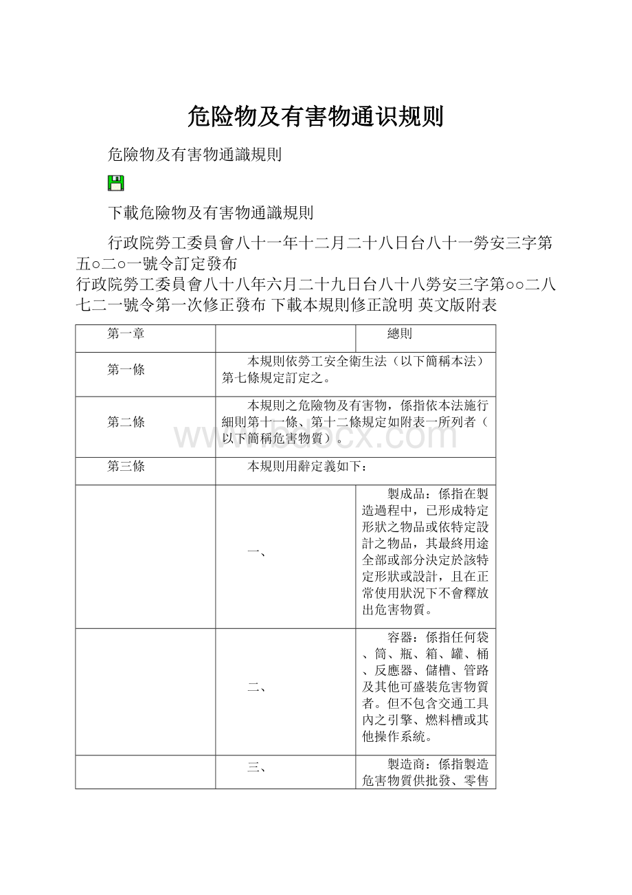 危险物及有害物通识规则.docx