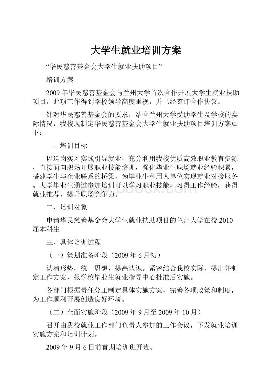 大学生就业培训方案.docx