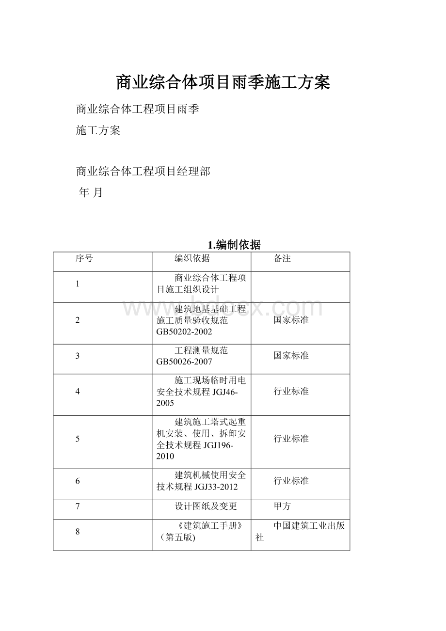 商业综合体项目雨季施工方案.docx