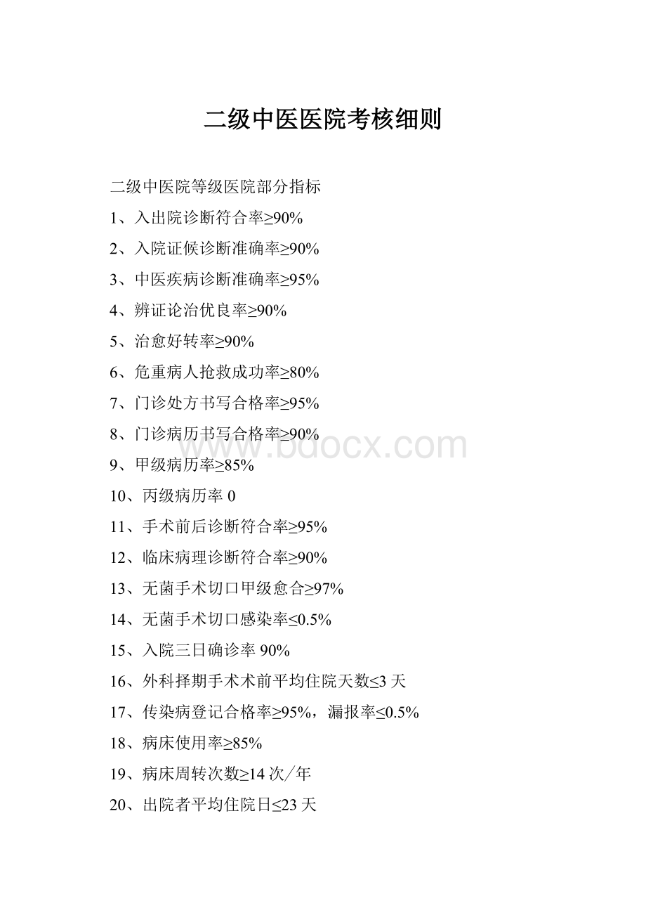 二级中医医院考核细则.docx_第1页