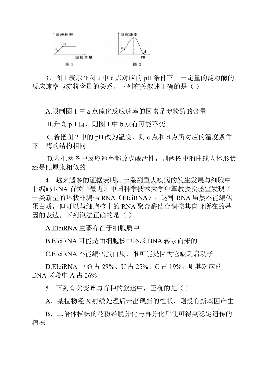 河北省正定中学届高三综合测试四理综生物试题Word版含答案.docx_第2页