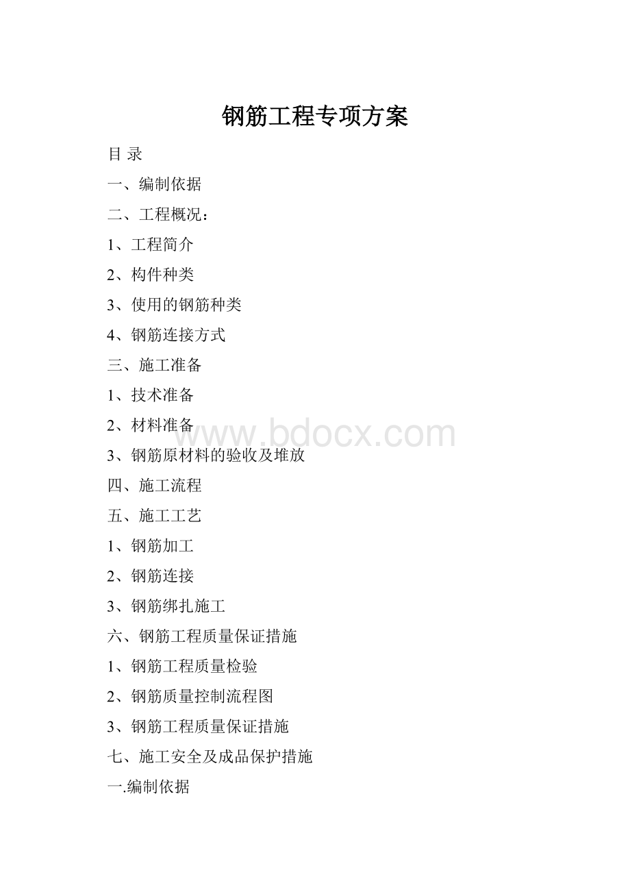 钢筋工程专项方案.docx_第1页