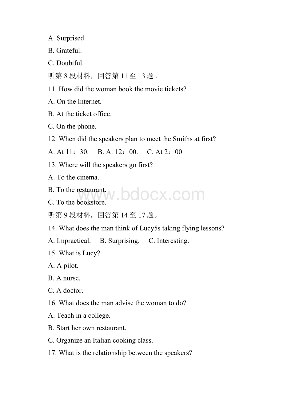 届浙江省普通高等学校招生全国统一考试模拟卷四英语试题及答案.docx_第3页