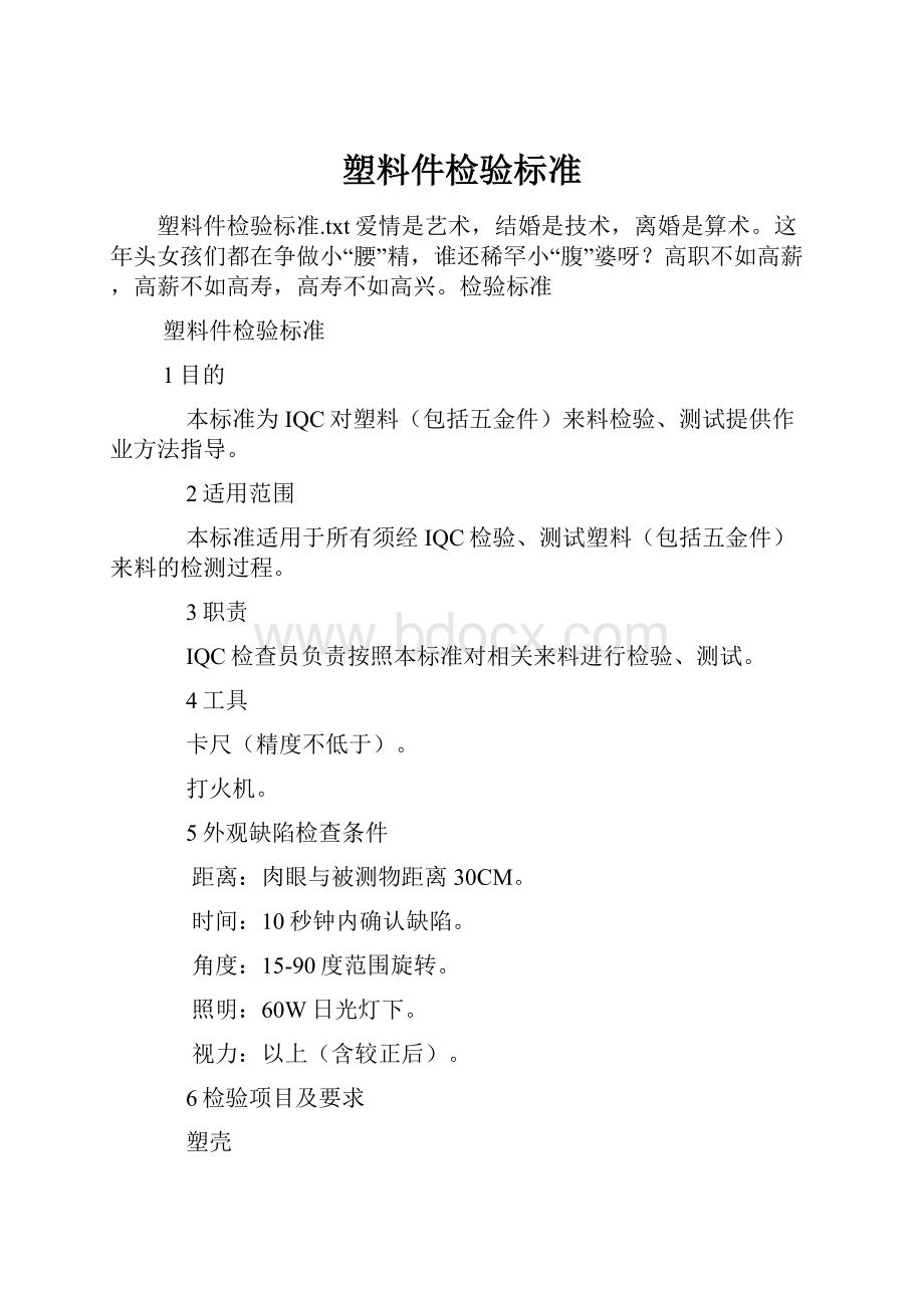 塑料件检验标准.docx_第1页