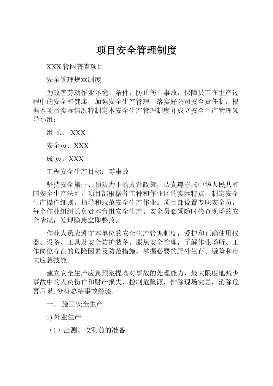 项目安全管理制度.docx