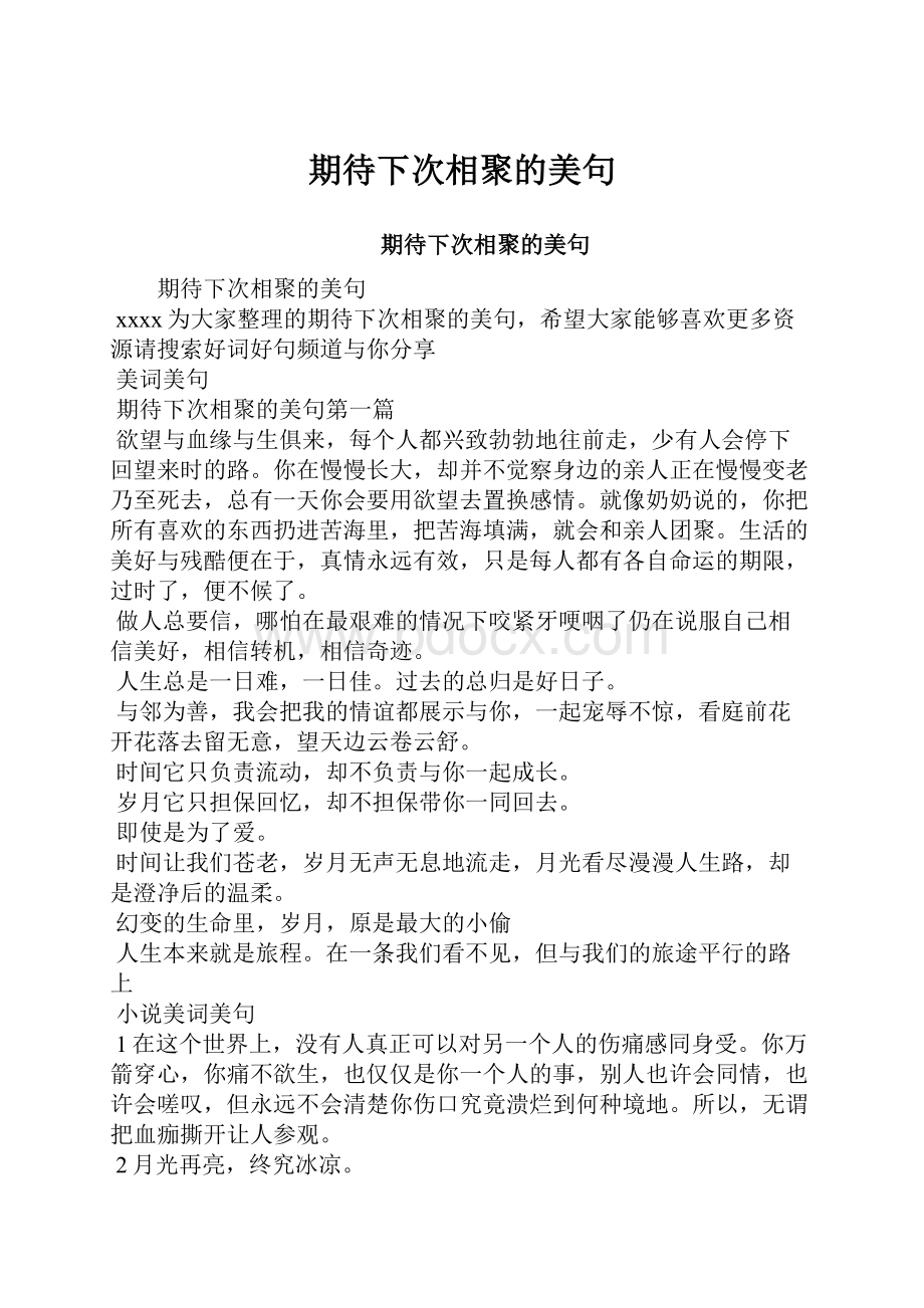 期待下次相聚的美句.docx_第1页