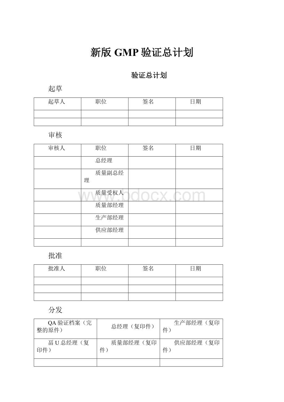 新版GMP验证总计划.docx